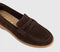 Womens OFFICE Finesse Gum Sole Penny Loafers Brown Suede