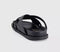 Womens OFFICE Saxon Cross Strap Footbed Slders Black