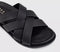 Womens OFFICE Saxon Cross Strap Footbed Slders Black