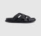 Womens OFFICE Saxon Cross Strap Footbed Slders Black
