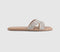 Womens OFFICE Sparkle Embellished Slide Sandals Silver Embellished
