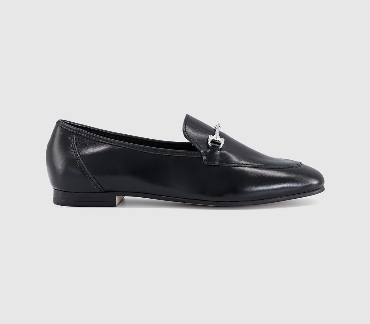 Womens OFFICE Freida Snaffle Loafers Black Leather