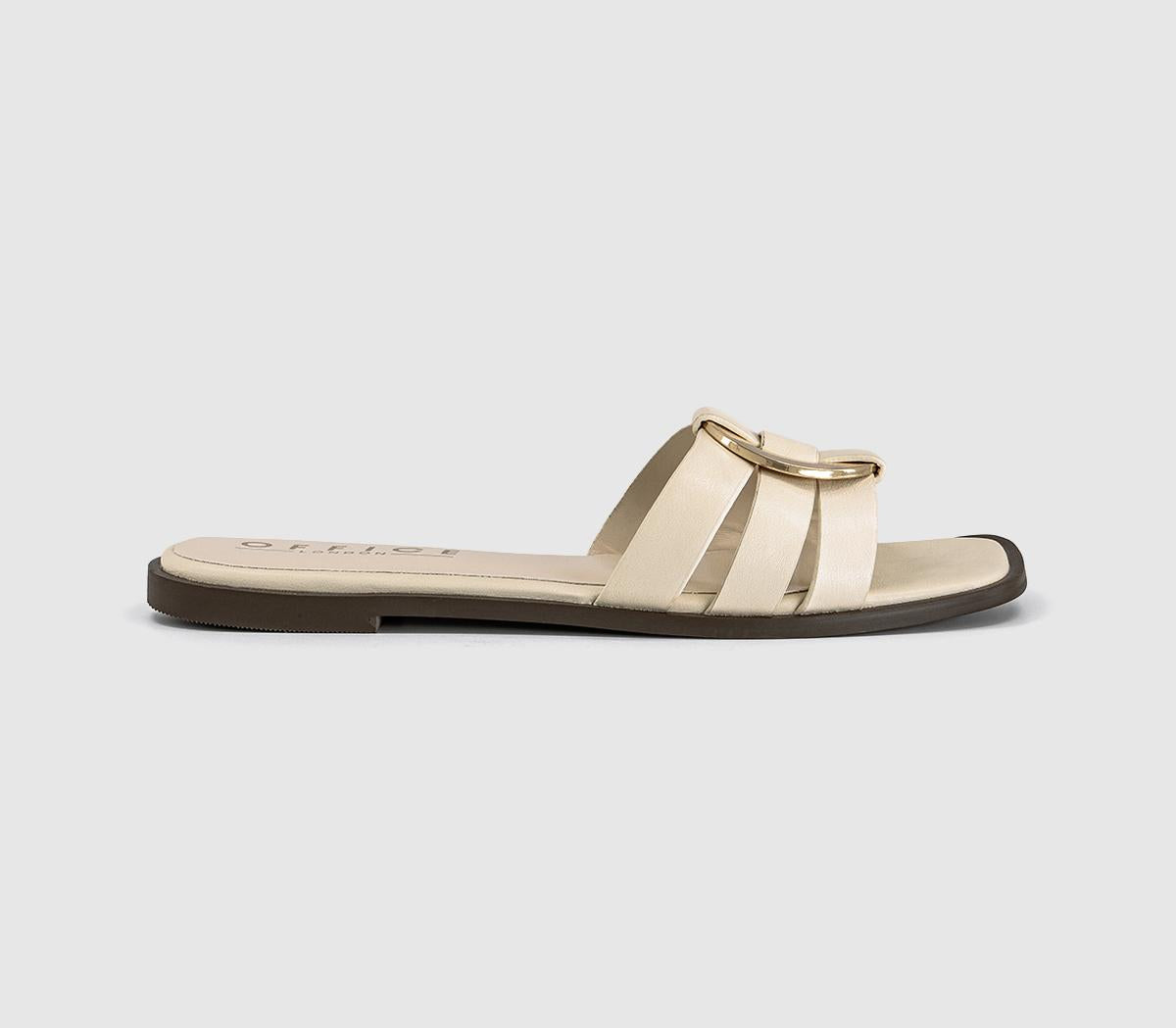 Womens OFFICE Stirling Ring Detail Sliders Off White