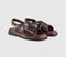 Womens OFFICE Sandi Crossover Slingback Sandals Brown Leather