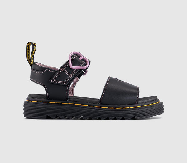 Kids Dr.Martens Marlowe Hearts II Kids Sandals Black Lecido Nebula Glitter