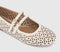 Womens OFFICE Flair Laser Cut Double Strap Mary Janes Off White