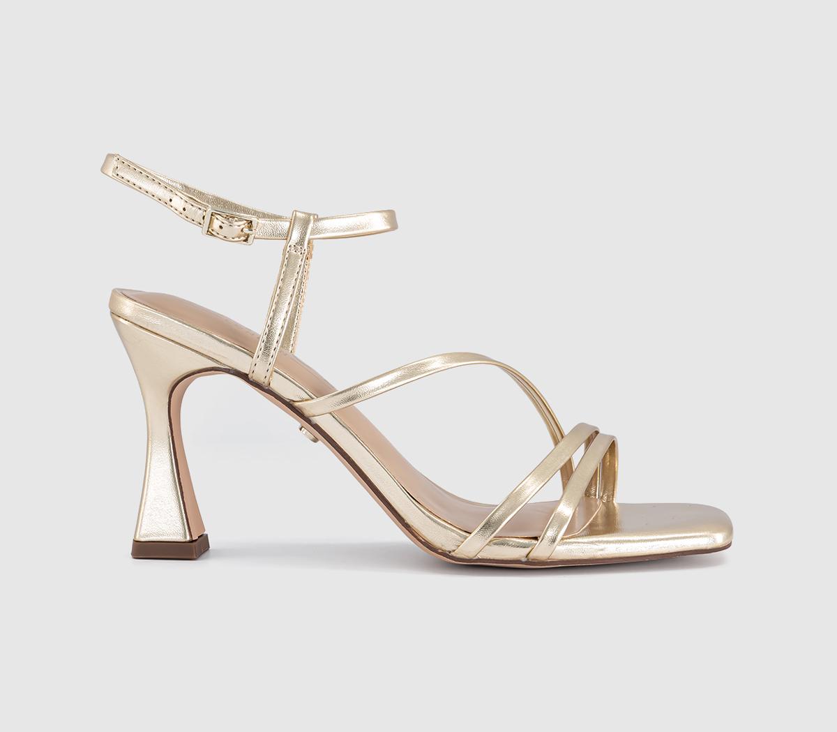 Womens OFFICE Heidi Strappy Sandal Heels Gold