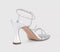 Womens OFFICE Heidi Strappy Sandal Heels Silver Embellished