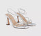 Womens OFFICE Heidi Strappy Sandal Heels Silver Embellished