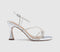 Womens OFFICE Heidi Strappy Sandal Heels Silver Embellished