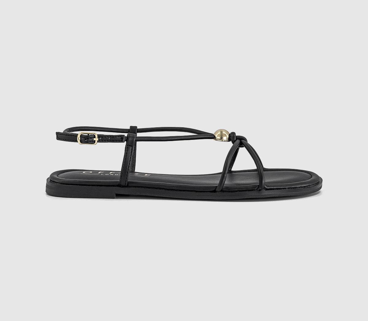 Womens OFFICE Sammie Hardware Flat Sandals Black