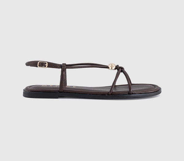 Womens OFFICE Sammie Hardware Flat Sandals Brown