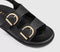 Womens OFFICE Sophie Double Buckle Strap Slingback Footbed Sandals Black