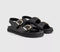 Womens OFFICE Sophie Double Buckle Strap Slingback Footbed Sandals Black