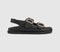 Womens OFFICE Sophie Double Buckle Strap Slingback Footbed Sandals Black