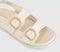 Womens OFFICE Sophie Double Buckle Strap Slingback Footbed Sandals White
