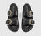 Womens OFFICE Shania Double Buckle Footbed Sandals Black