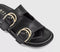 Womens OFFICE Shania Double Buckle Footbed Sandals Black
