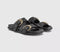 Womens OFFICE Shania Double Buckle Footbed Sandals Black
