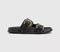 Womens OFFICE Shania Double Buckle Footbed Sandals Black