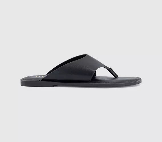 Womens OFFICE Saffie High Vamp Toe Post Sandals Black