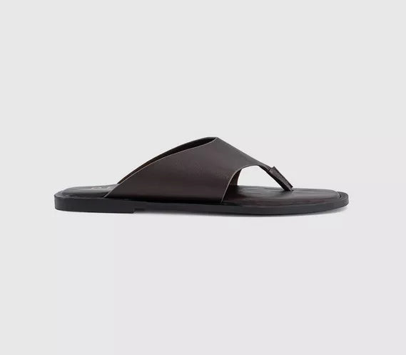 Womens OFFICE Saffie High Vamp Toe Post Sandals Brown