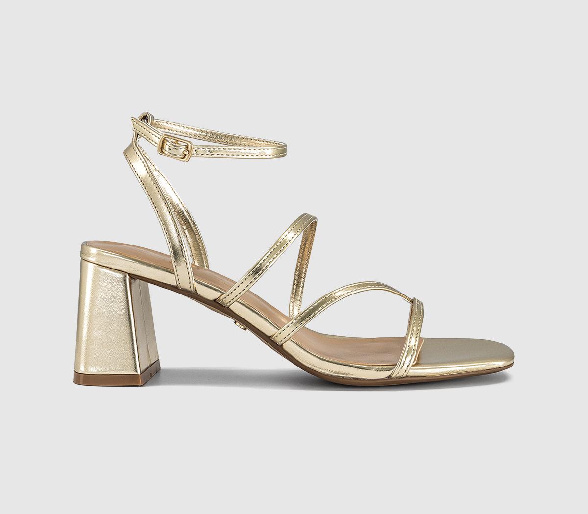 Womens OFFICE Malia Strappy Block Heeled Sandal Gold