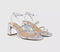Womens OFFICE Malia Strappy Block Heeled Sandals Silver Embellished