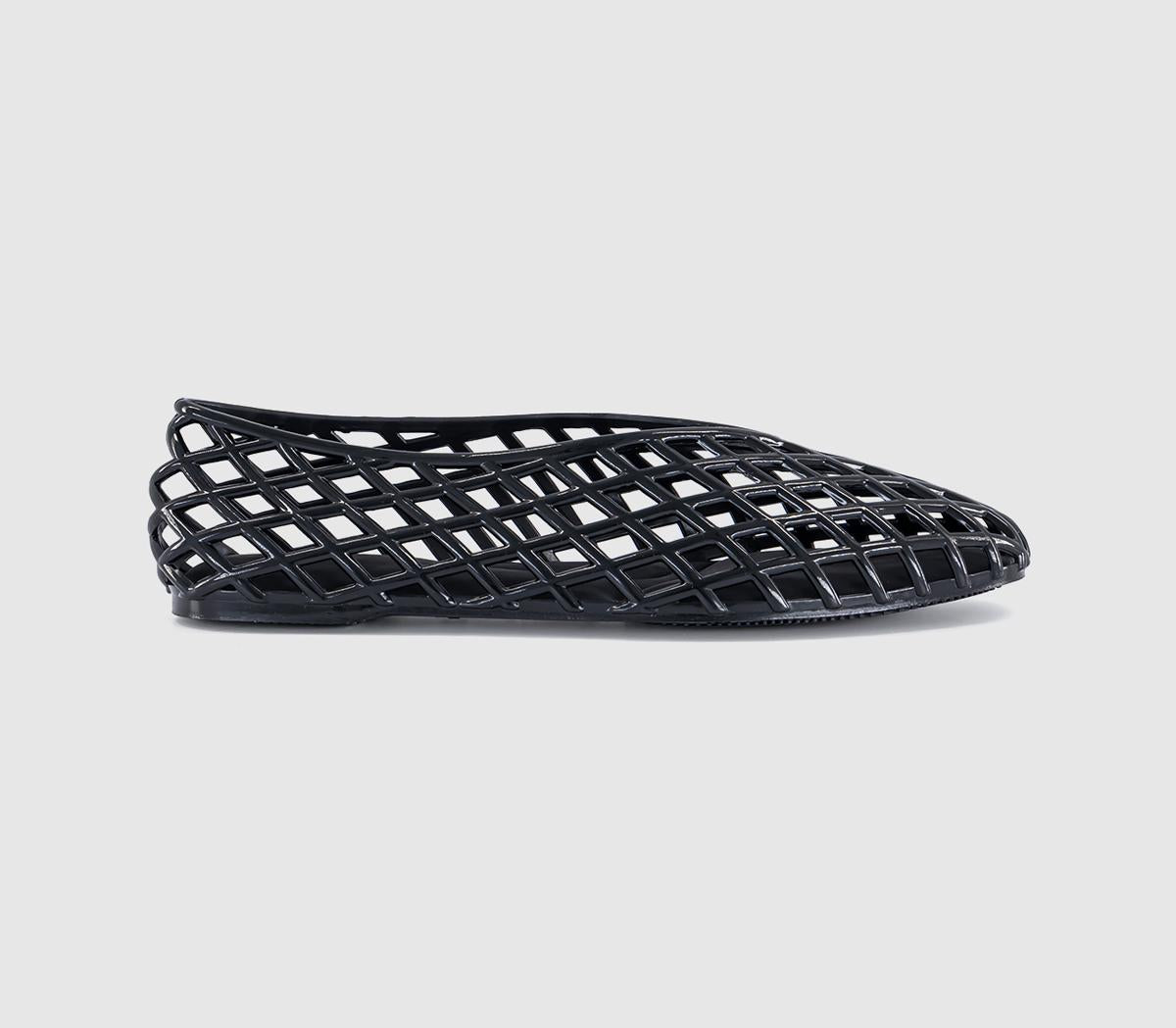 Womens OFFICE Frantic Jelly Ballerina Flats Black