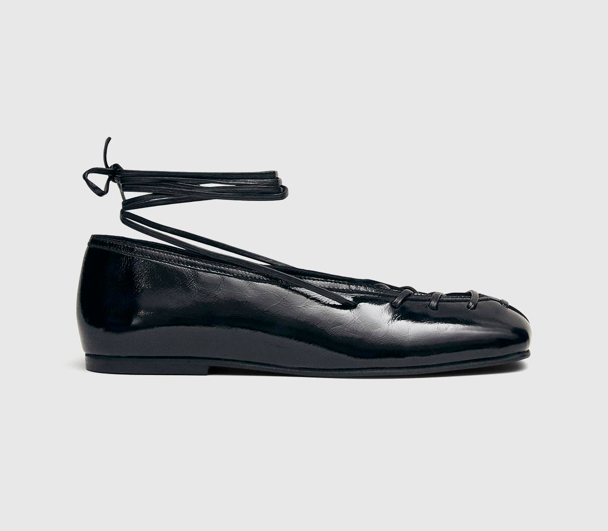 Womens ALOHAS Bumi Ballet Flats Black Leather