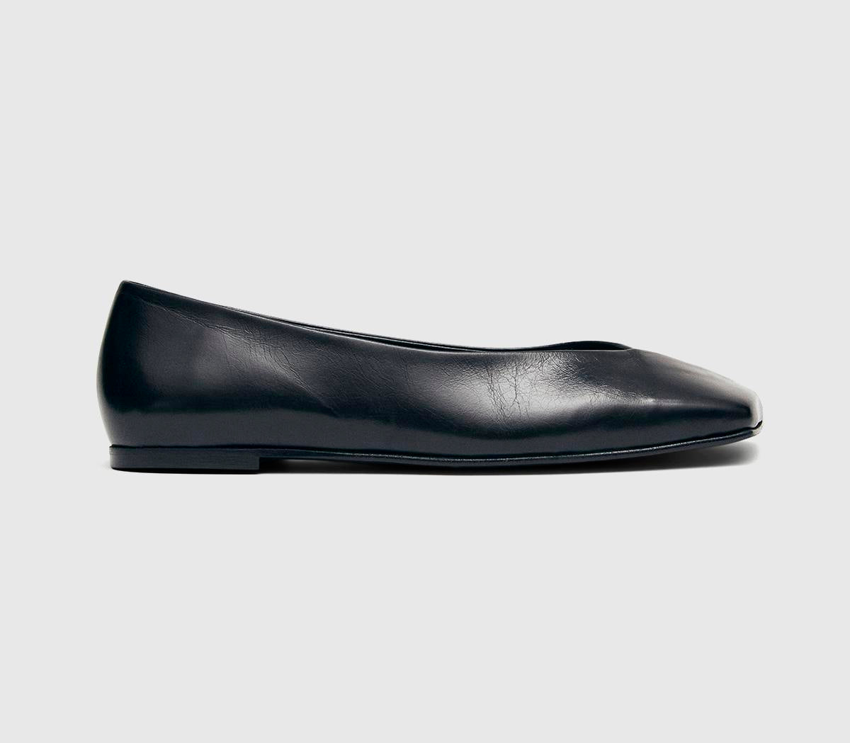 Womens ALOHAS Katia Ballet Flats Black Leather