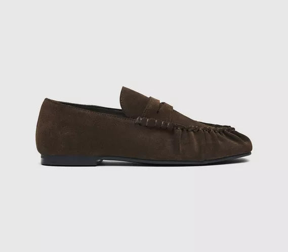 Womens ALOHAS Aven Loafers Chocolate Brown Suede UK Size 7