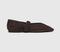 Womens ALOHAS Lautan Ballet Flats Chocolate Brown Suede