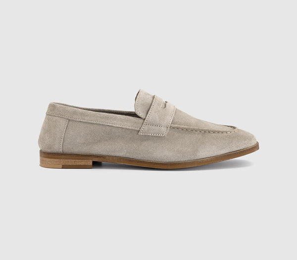 Mens OFFICE Cheshire Penny Loafers Beige Suede