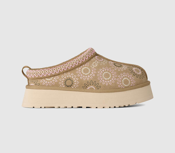 Womens UGG Tazz Sun Stitch Slippers Mustard Seed