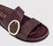 Womens OFFICE Salsa Buckle Trim Footbed Sliders Burgundy Leather