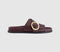 Womens OFFICE Salsa Buckle Trim Footbed Sliders Burgundy Leather