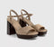 Womens OFFICE Hollie Two Part Platform Stack Heeled Sandals Taupe Faux Suede