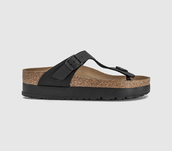 Womens BIRKENSTOCK Gizeh Platform Sandals Black Bf
