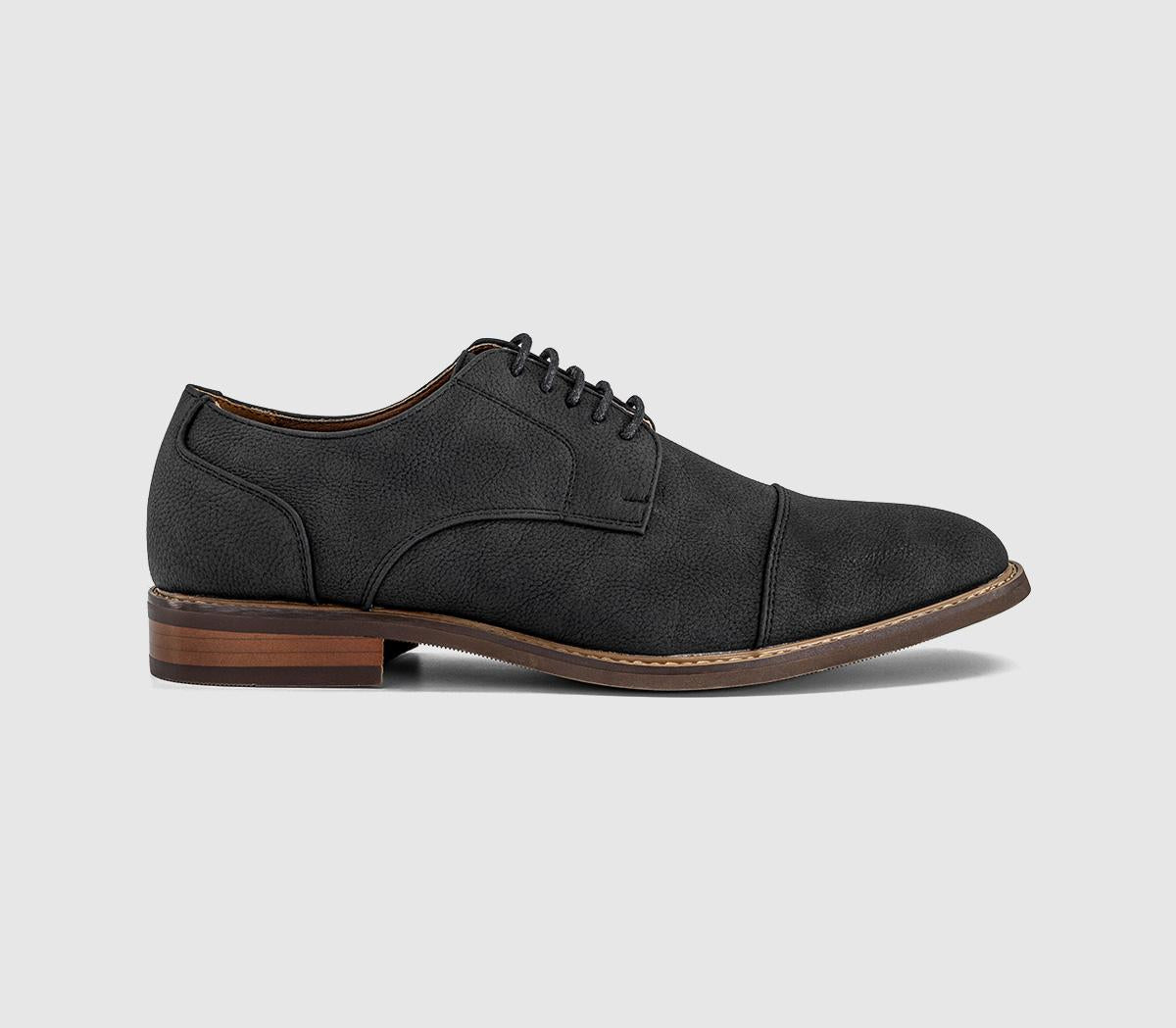Mens OFFICE Canyon Toecap Derby Lace Up Shoes Black