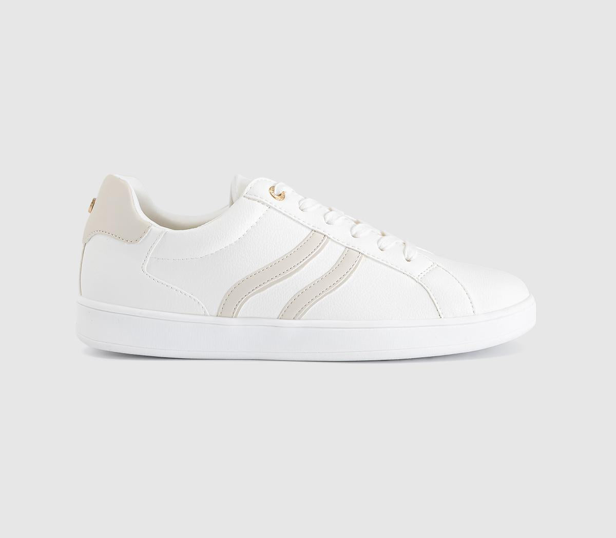 OFFICE Thistle Stripe Lace Up Trainers White