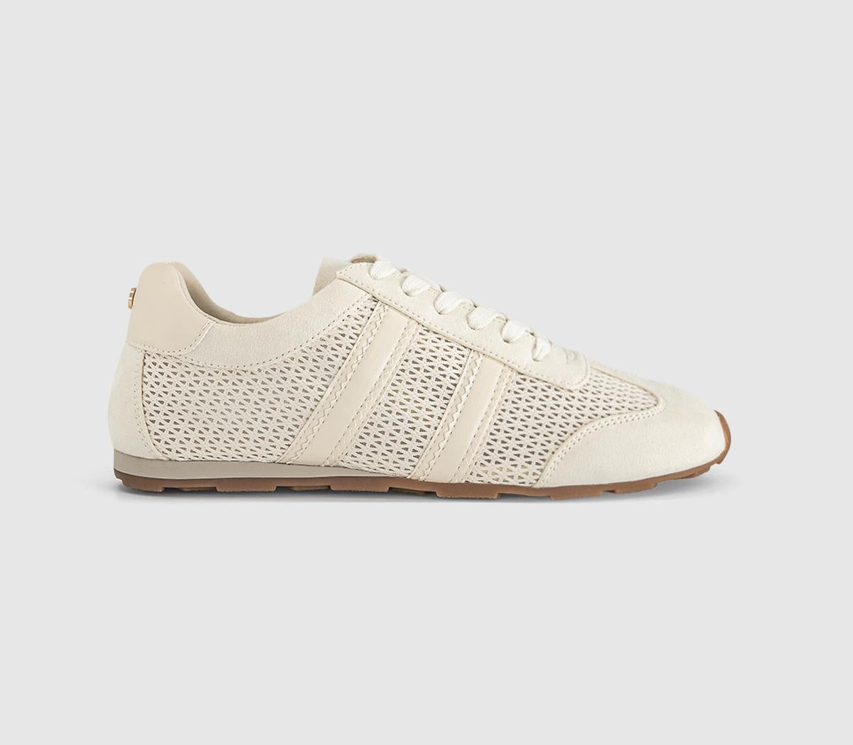 OFFICE Tropical Mesh Slim Sole Lace Up Trainers White