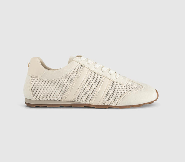 OFFICE Tropical Mesh Slim Sole Lace Up Trainers White