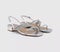 Womens OFFICE Swish Asymmetric Strappy Sandals Silver Embellished