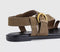 Womens OFFICE Storm Strappy Buckle Sandals Brown Suede