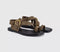 Womens OFFICE Storm Strappy Buckle Sandals Brown Suede