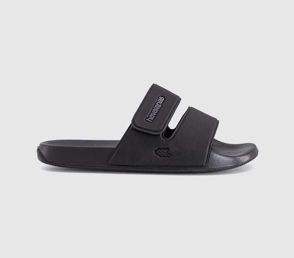 Mens Havaianas Slide Strap Sandals Black