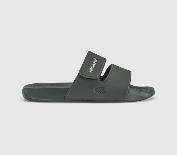 Mens Havaianas Slide Strap Men's Sandals Green Olive