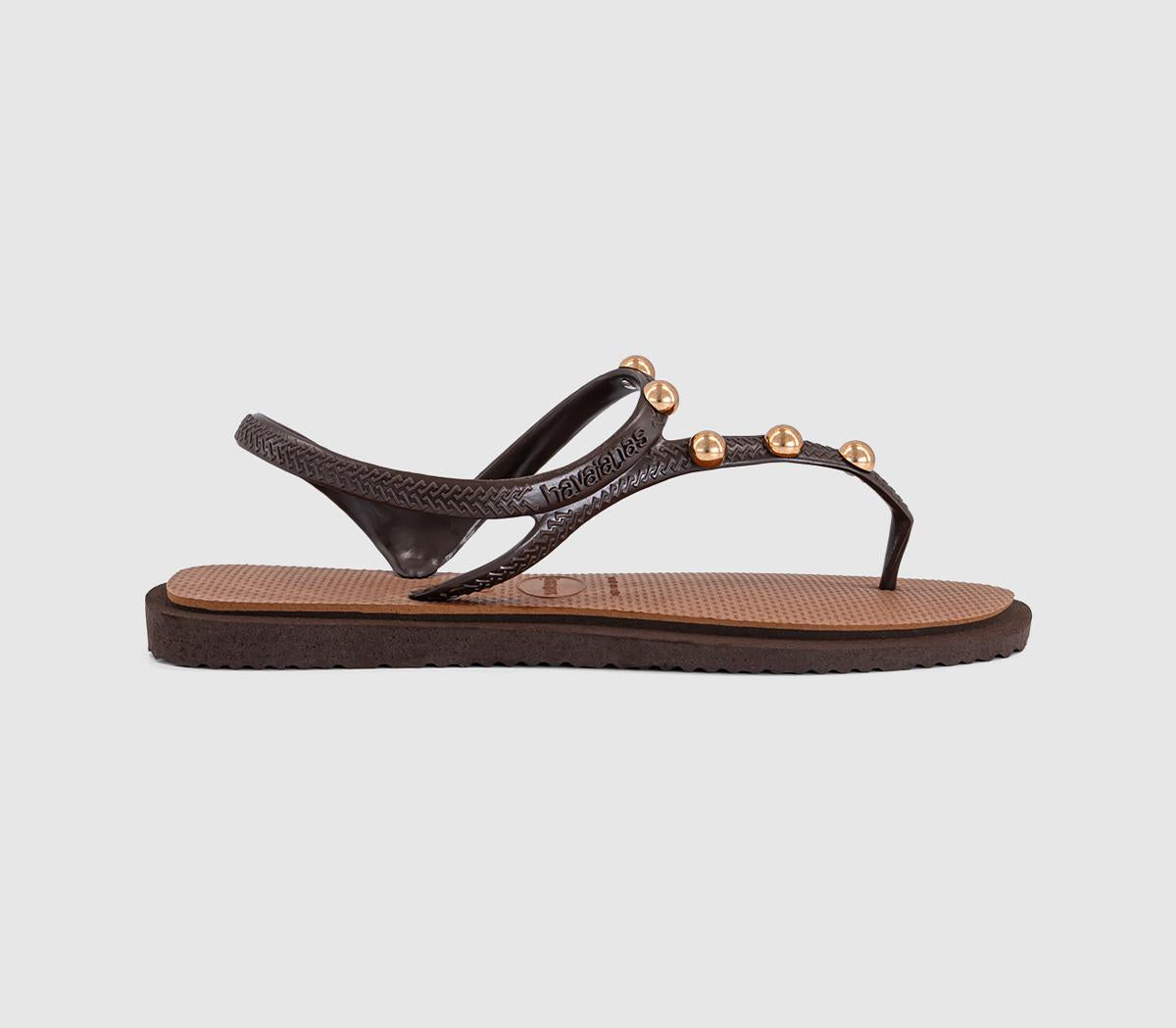 Womens Havaianas Flash Fusion Sandals Rust Brown
