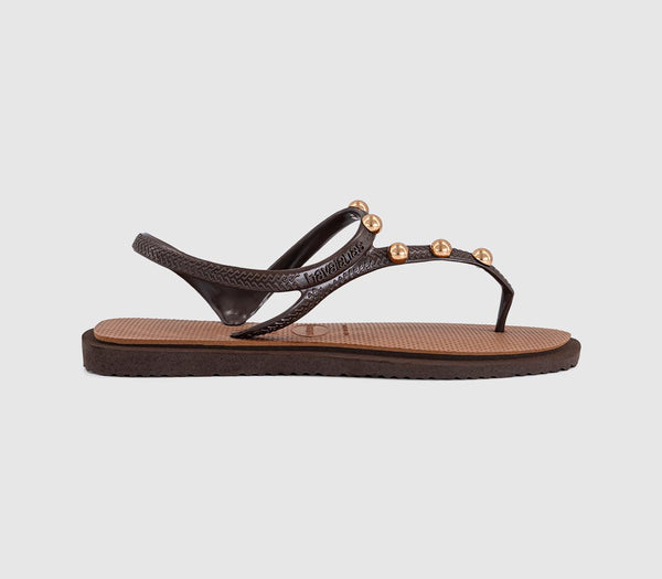 Womens Havaianas Flash Fusion Sandals Rust Brown